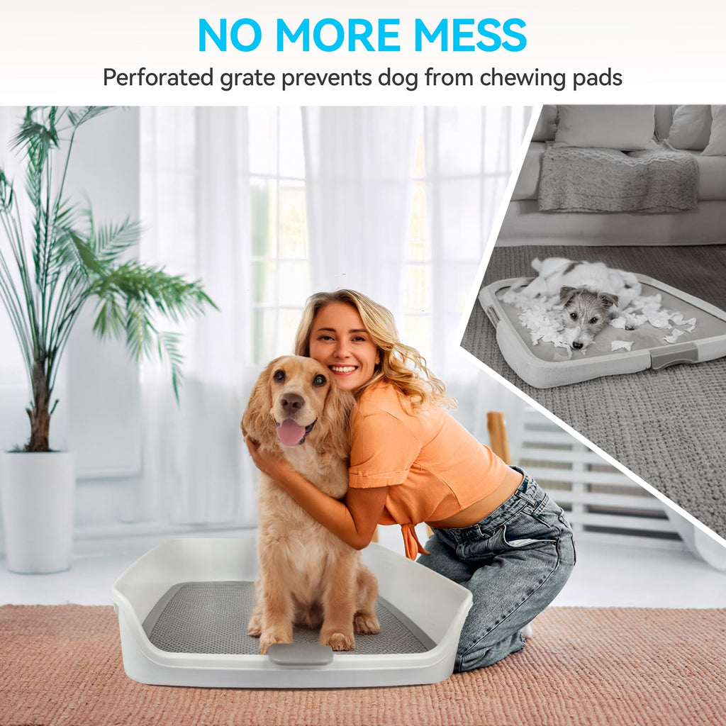 ALL FOR PAWS Dog Pee Pad Holder with Removable Post, 23.6" Indoor Dog Potty Training Tray, Puppy Toilet Litter Box for Small to Medium Sized Dogs Retail $67.00