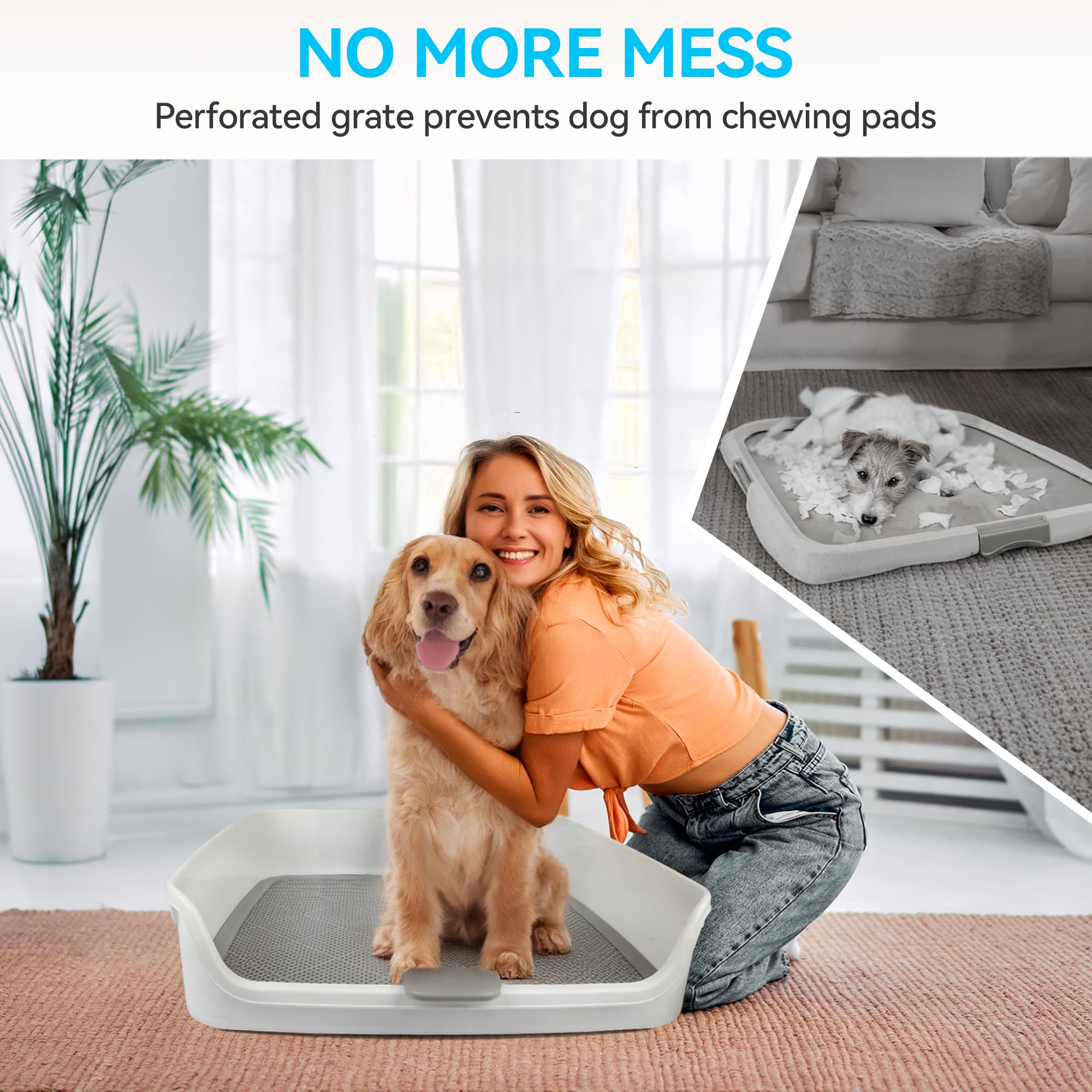 ALL FOR PAWS Dog Pee Pad Holder with Removable Post, 23.6" Indoor Dog Potty Training Tray, Puppy Toilet Litter Box for Small to Medium Sized Dogs Retail $67.00