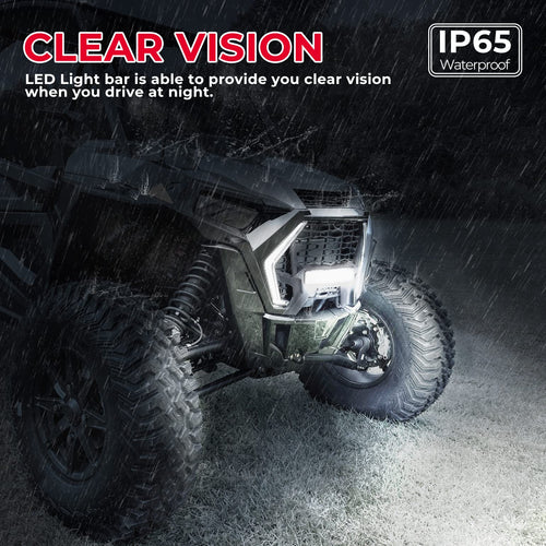 Black Waterproof UTV Front Grill Mesh with LED Light Bar for Polaris RZR XP 1000 2019-2023