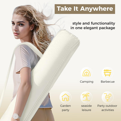 ft Portable Outdoor Patio Beach Umbrella with Fringe Sand Anchor Tilt UPF 50 White