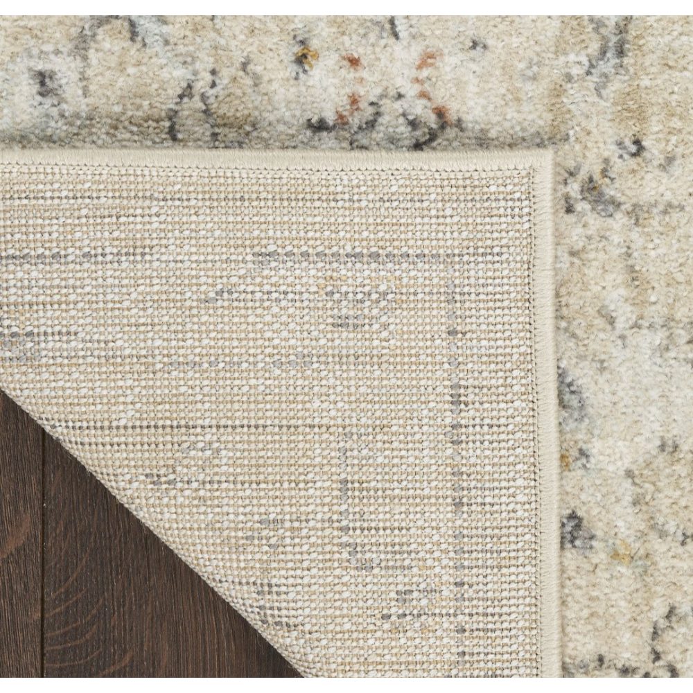Traditional Oriental Area Rug Runner - Beige Blue Brown Tones - 30 x 98 inches