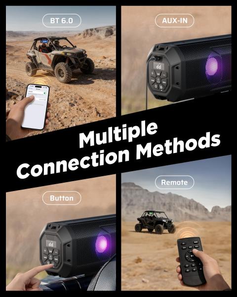 UTV Sound Bar Golf Cart Bluetooth Speaker with RGB Party Lights