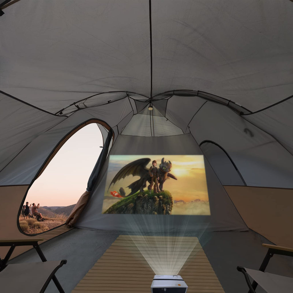 Open-Box New UNP 10-Person Waterproof 2-Room Khaki Brown Camping Tent
