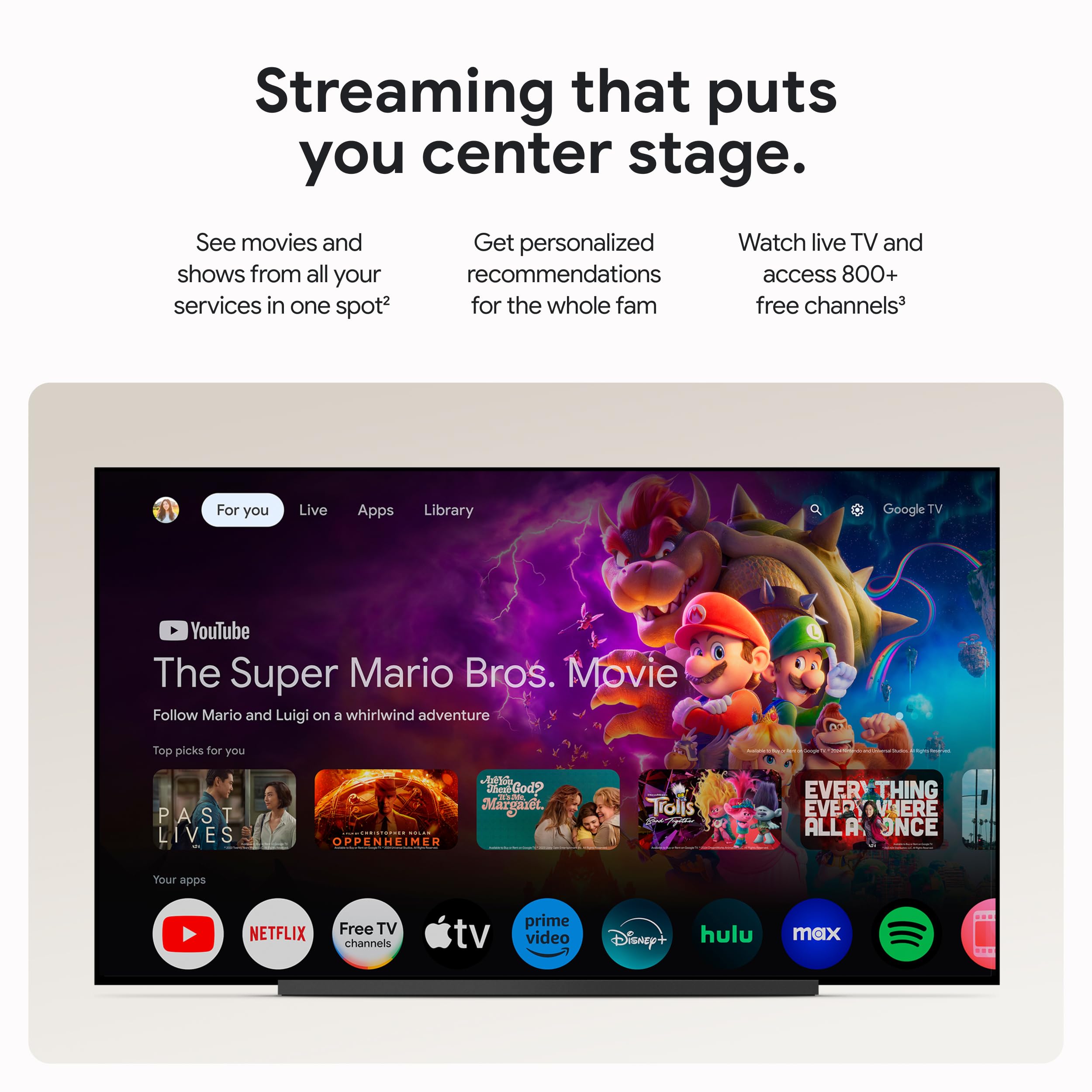 Google TV Streamer 4K - HDR Voice Remote Smart Home Control Porcelain