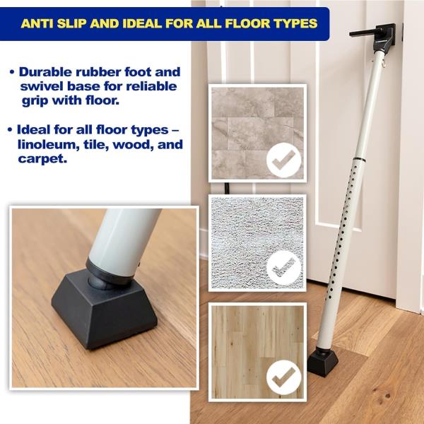BRINKS Portable Alarm Door Security Bar, Adjustible Length Door Jammer Retail $54.00