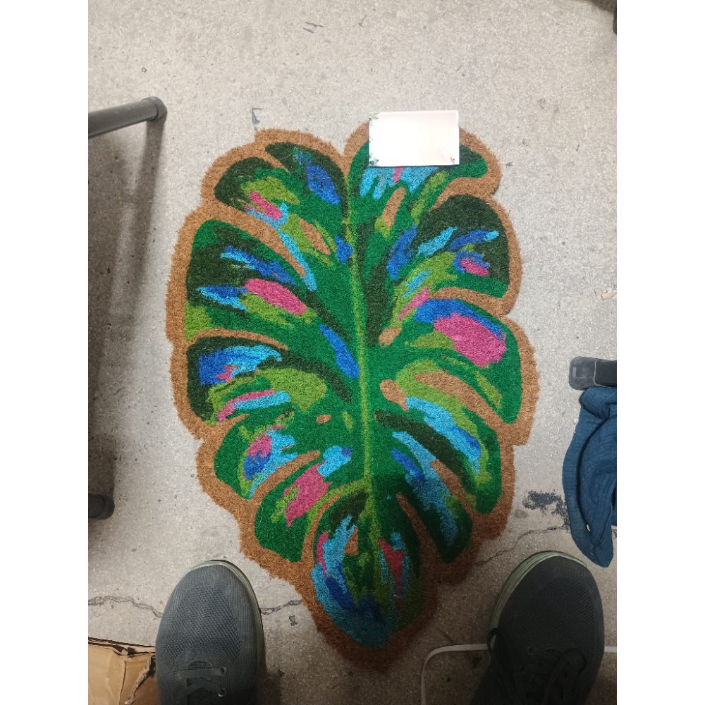 Multi-colored Monstera Leaf Doormat 24x36