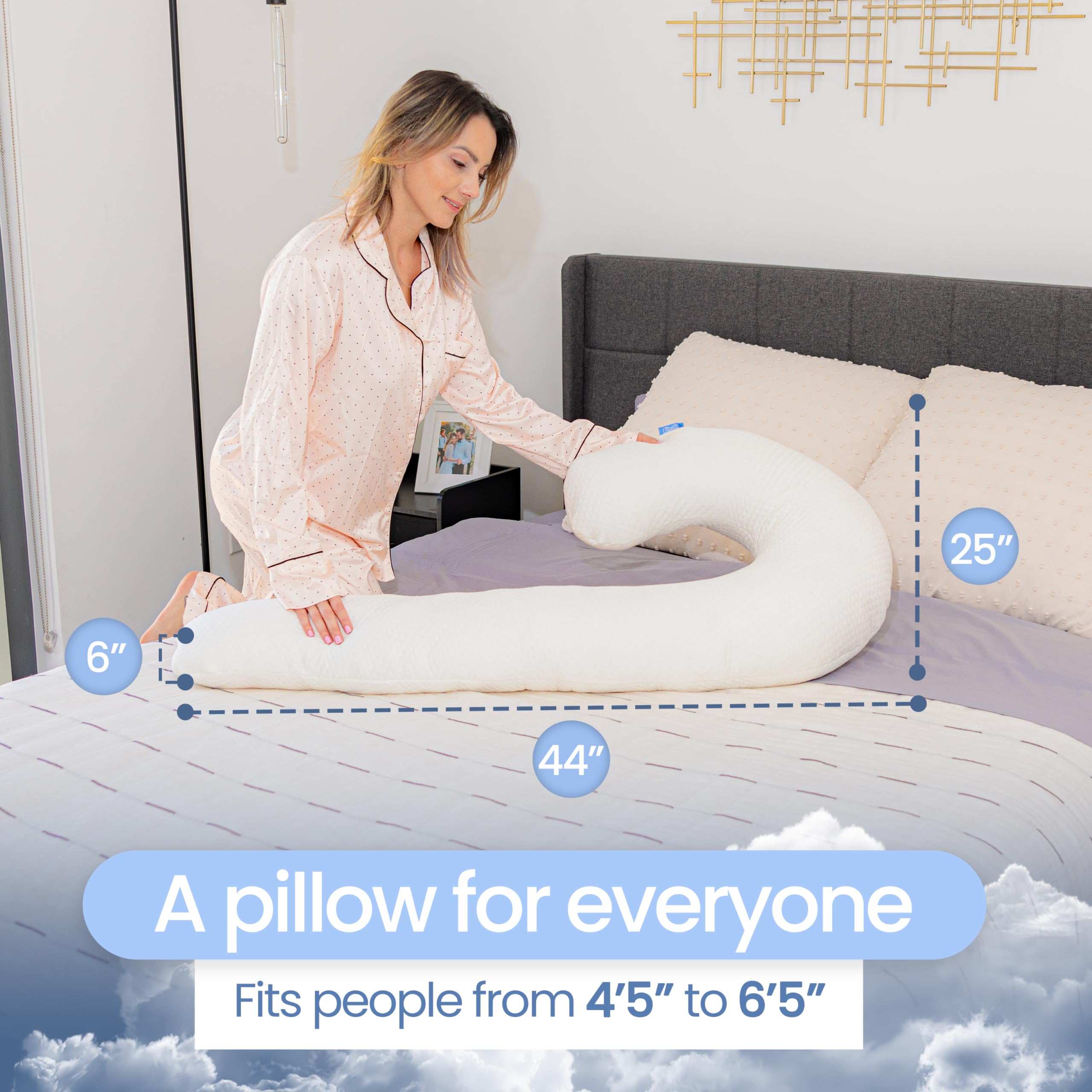 Open-Box New Contour 7-in-1 Ergonomic Micro-Coil Support Body Pillow Retail $44.80