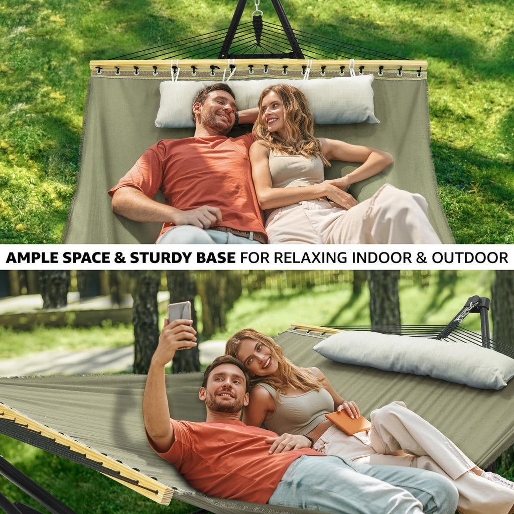 Unity Hammock with Stand 800 lbs Capacity Steel Double Hammock Sage 46 lbs