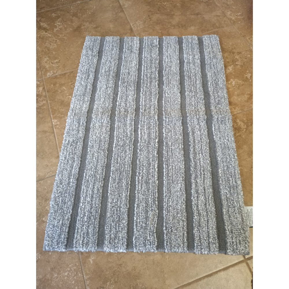 Striped Polyester Bath Mat - Gray - 24 x 35 inches