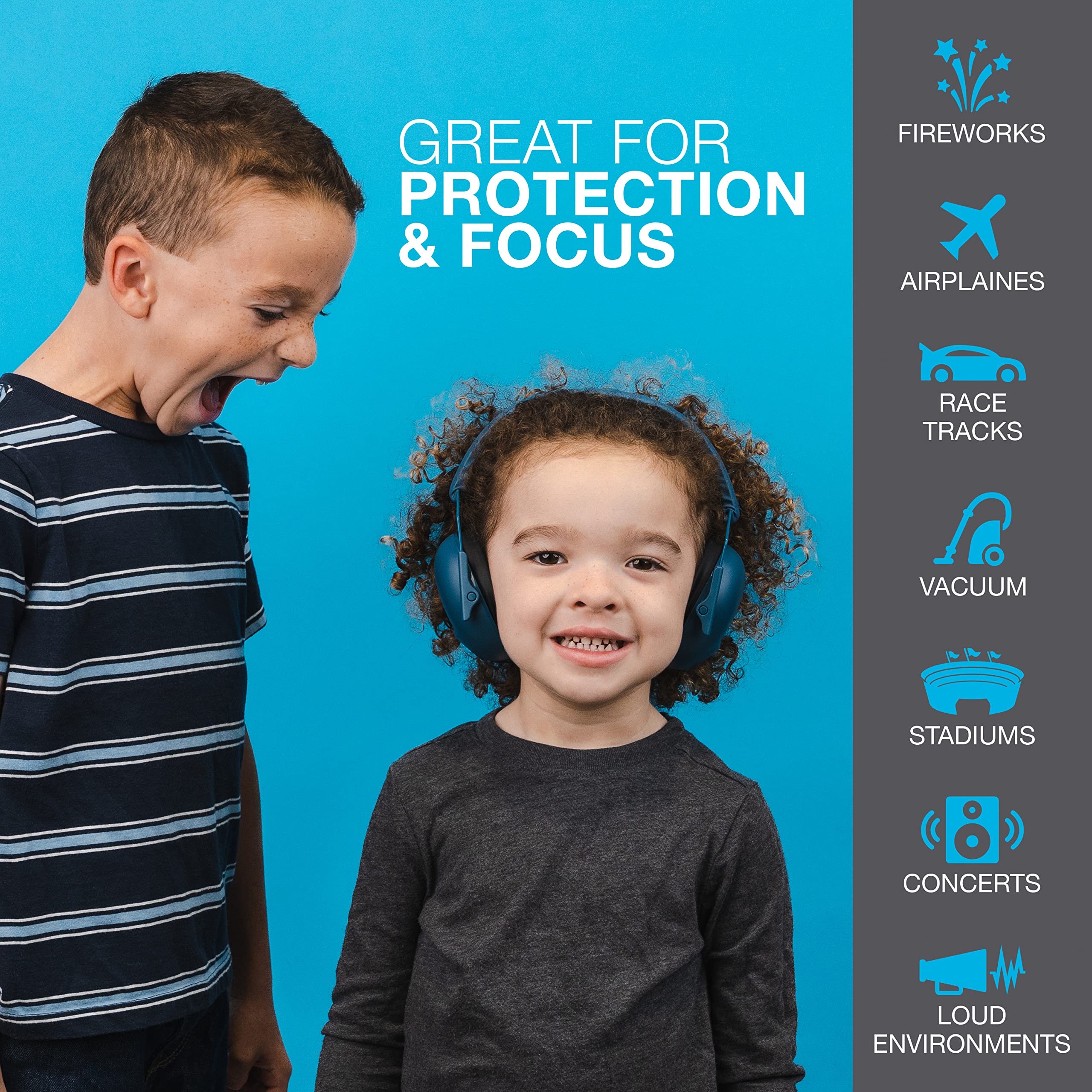 JLab JBuddies Protect Navy Blue Earmuffs for Infants to Teens