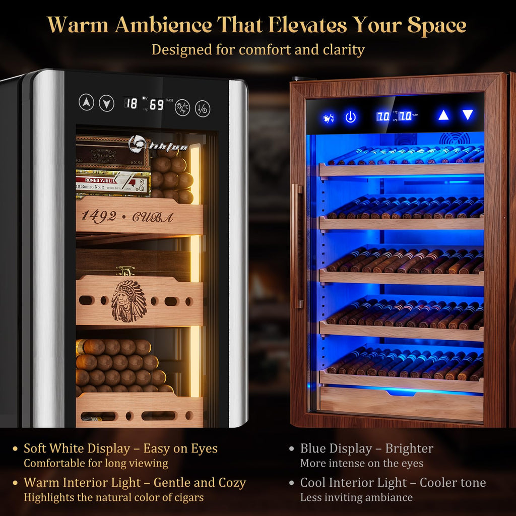 LIHTUN 35L Electric Cigar Humidor Cabinet Black Retail $298.00