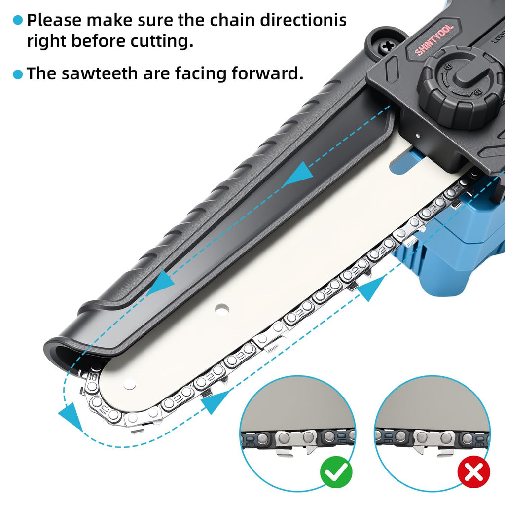 Blue 2-In-1 Pole Saw  6-Inch Mini Chainsaw