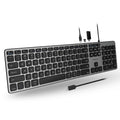 Open-Box New Macally Wired USB C Keyboard with 3 USB Ports for MacPC - Computer Keyboard Retail $69.00
