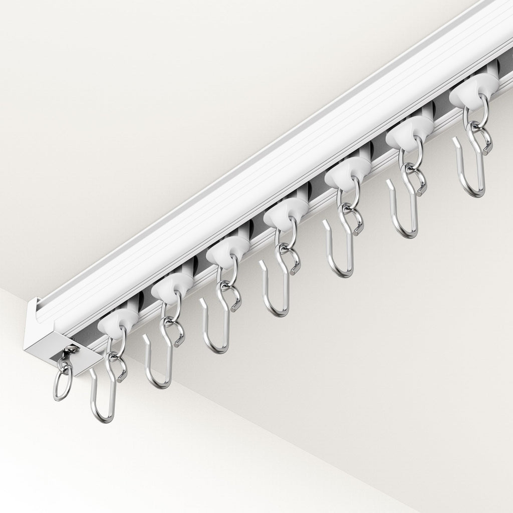 New hei dear Heavy Duty 6-9ft White CeilingWall Mount Curtain Track System Retail $39.00