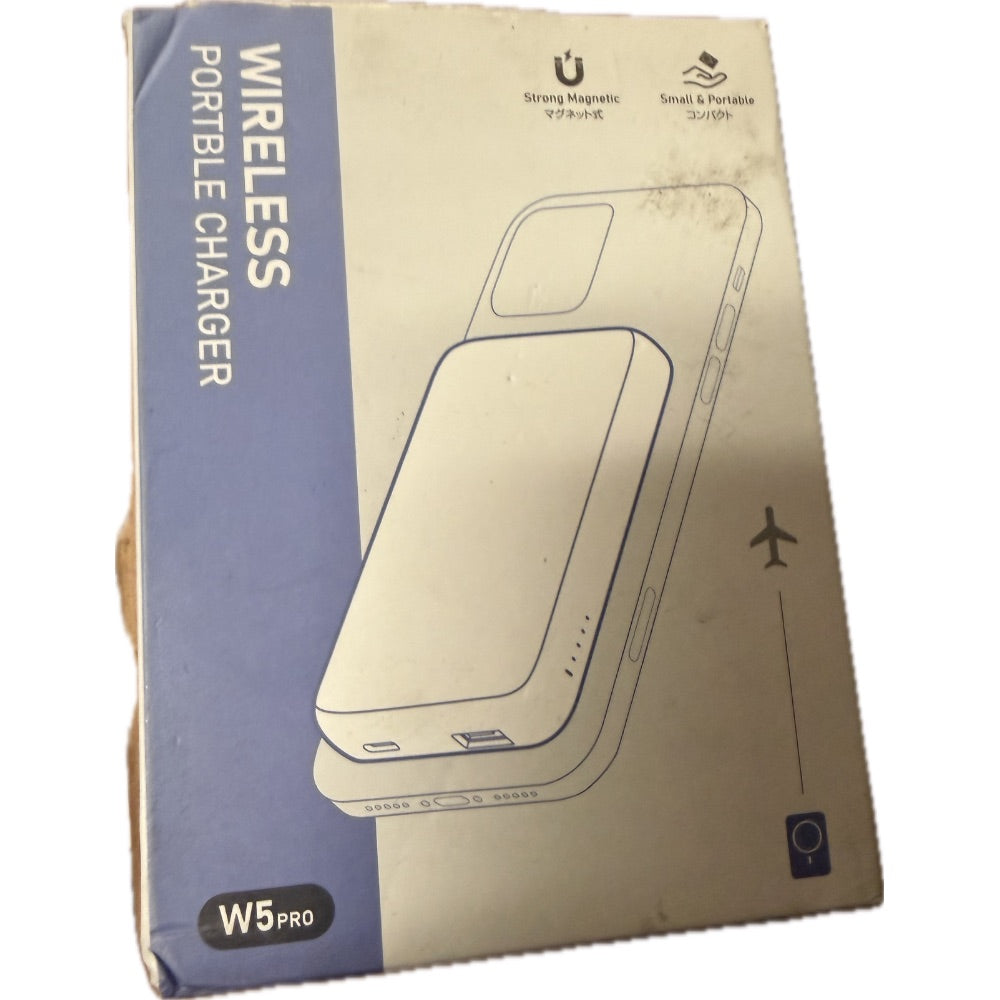 Black W5 PRO 20W Magnetic Portable Wireless Power Bank Retail $25.00