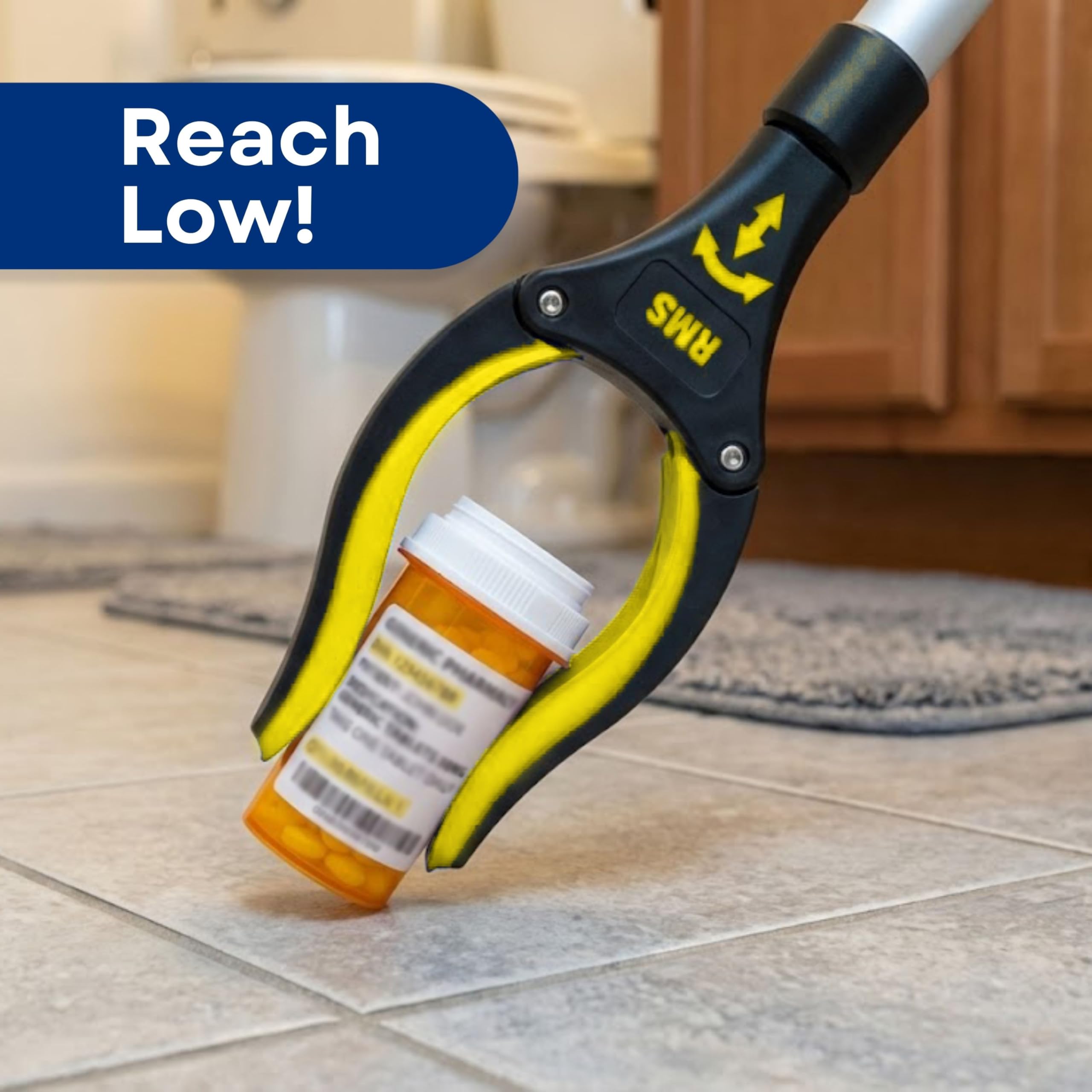 -Pack Yellow Grabber Reacher Mobility Aid Tool with Rotating Jaw 34  21