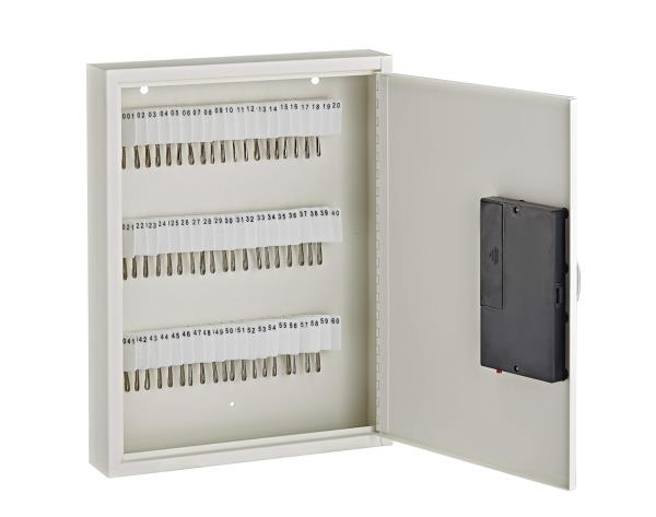 60-Key Wall Mount Lock Box with Digital Code White
