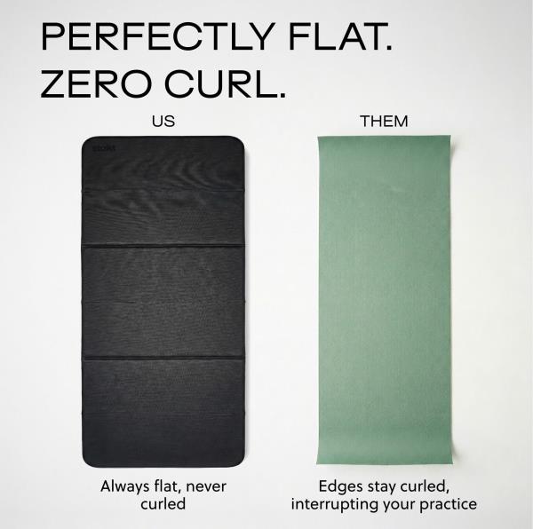 Stakt Foldable Yoga Mat Pro Non-Slip 2-in-1 Fitness Exercise Mat - Black