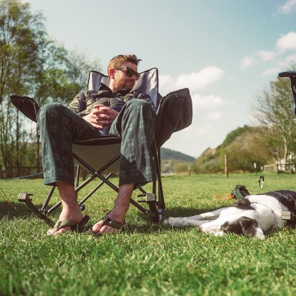 Oversized Rocking Camping Chair Fully Padded High Back Portable Lawn Recliner 500 LBS Capacity