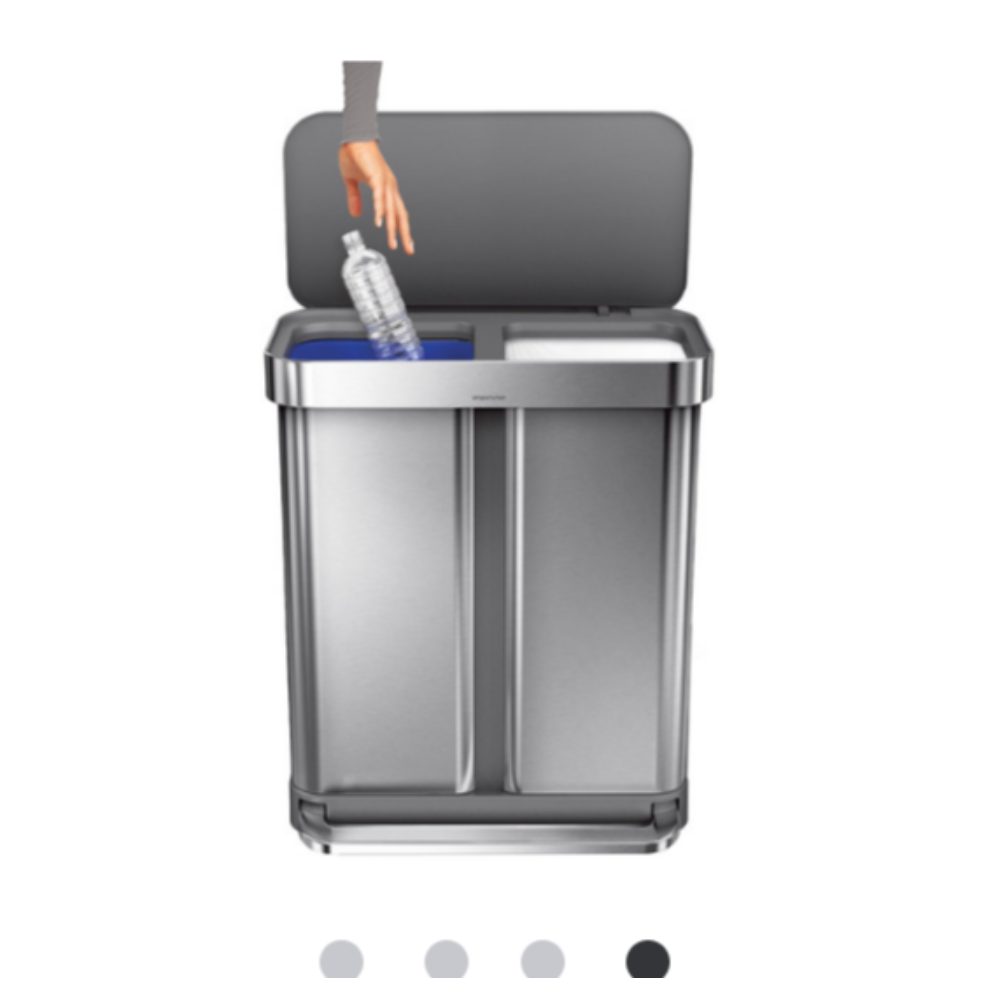 Simplehuman 58L Stainless Steel Dual Compartment Step Trash Can