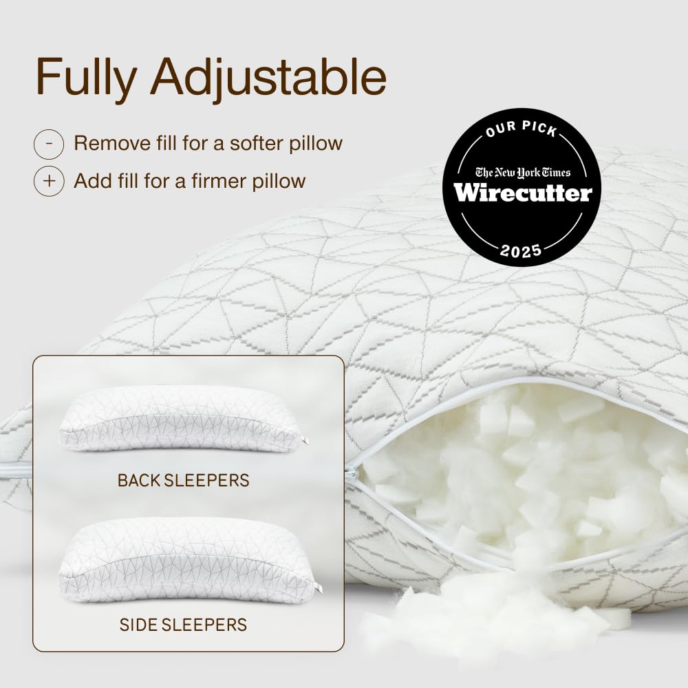 Open-Box New Coop Home Goods Original Crescent Adjustable Queen Pillow for Back  Side Sleepers Retail $79.99