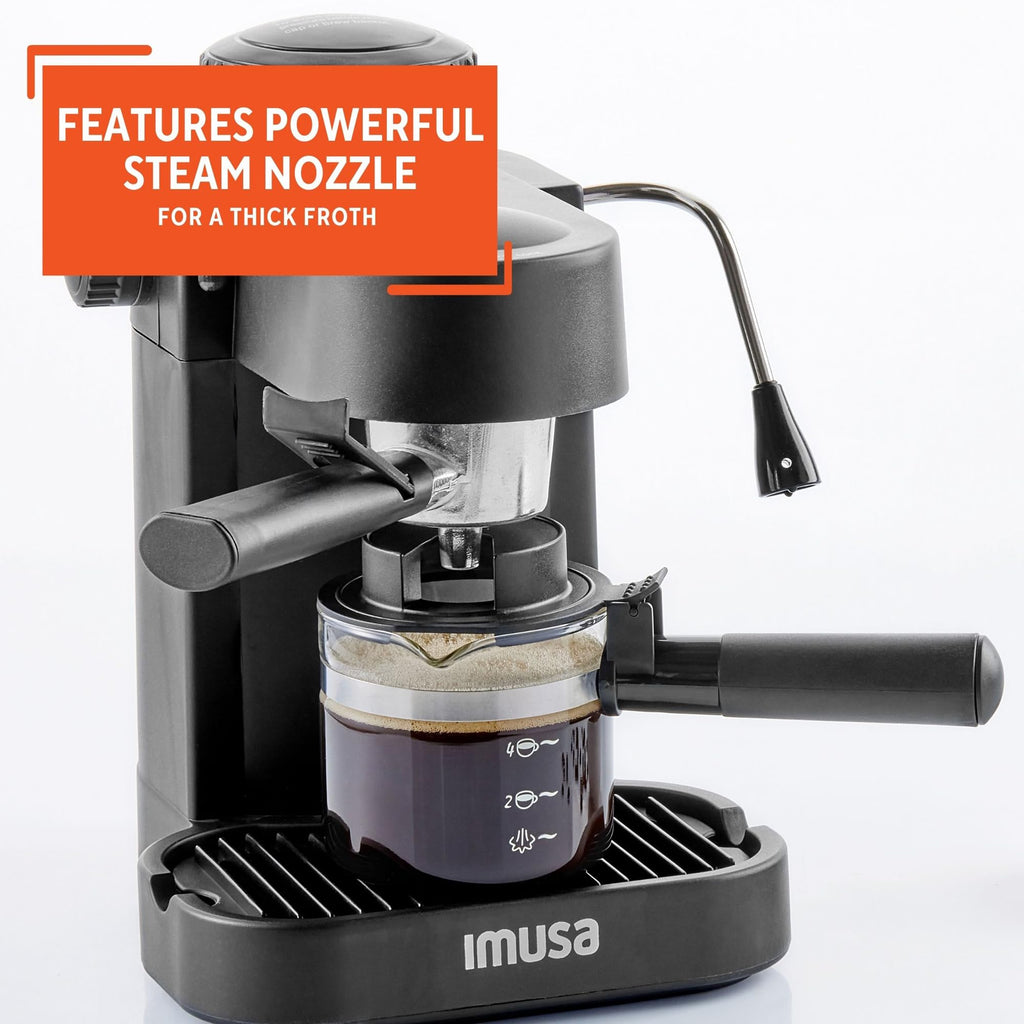 IMUSA USA GAU-18202 4 Cup Espresso/Cappuccino Maker,120 volts, Black Retail $69.00