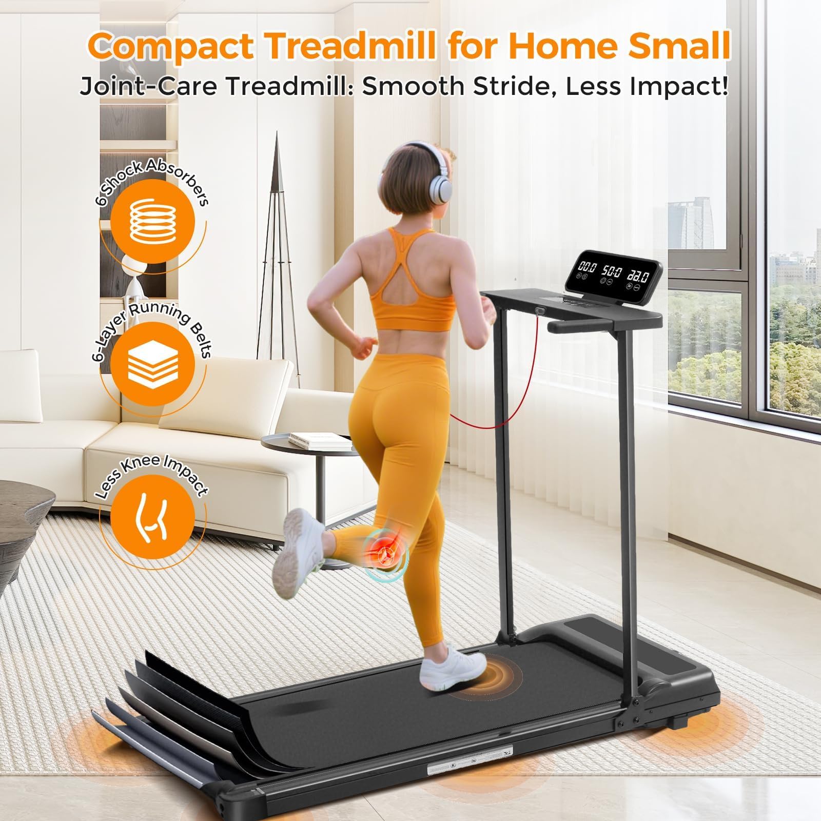 Black Walking Pad Treadmill with Handle Bar  Big Screen 3.5HP Electric 0.6-10MPH 400LBS Retail $139.00