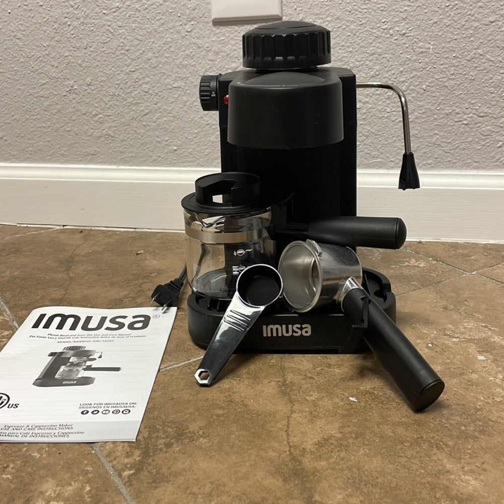 IMUSA USA GAU-18202 4 Cup Espresso/Cappuccino Maker,120 volts, Black Retail $69.00