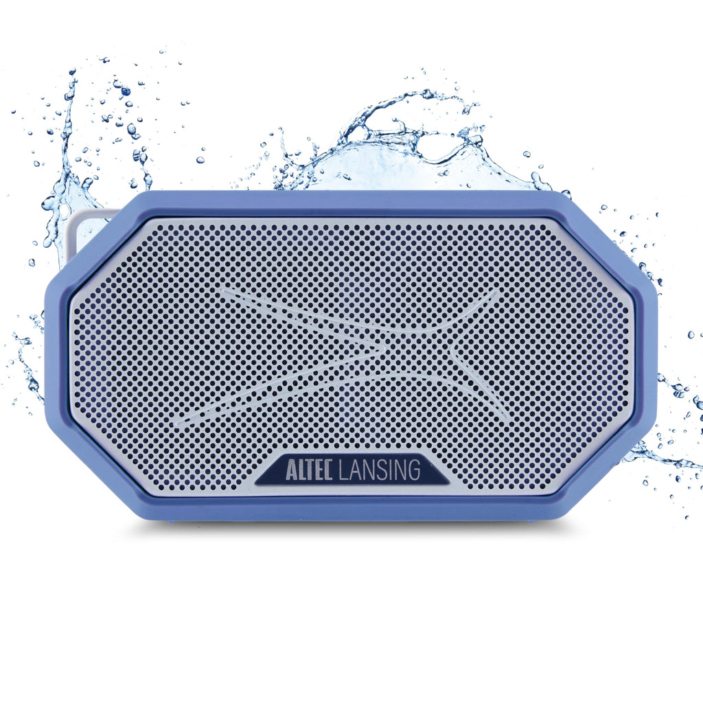 Altec Lansing HYDRAMINI 2.0 Portable Bluetooth Speaker IP67 Waterproof 12h Playtime Periwinkle BlueWhite
