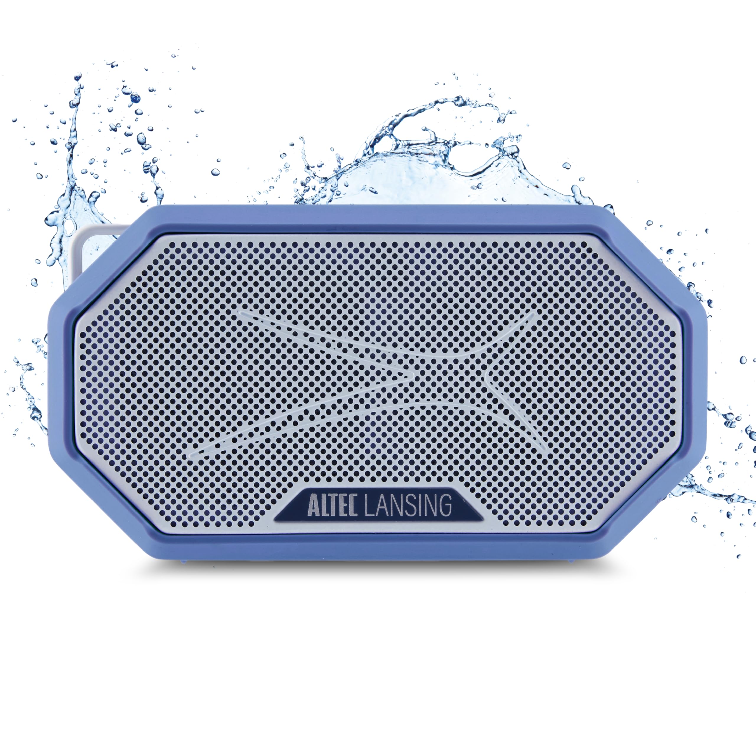Altec Lansing HYDRAMINI 2.0 Portable Bluetooth Speaker IP67 Waterproof 12h Playtime Periwinkle BlueWhite