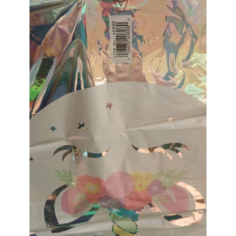 Open-Box New Iridescent Multi-color Unicorn Face Foil Party Balloon Retail $10.00