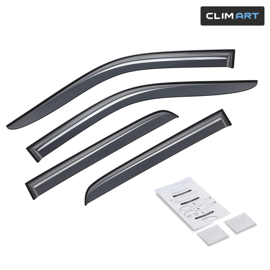 Tape-on Window Deflectors for Dodge Ram 2009-2018 Crew Cab - Dark Smoke 4pcs