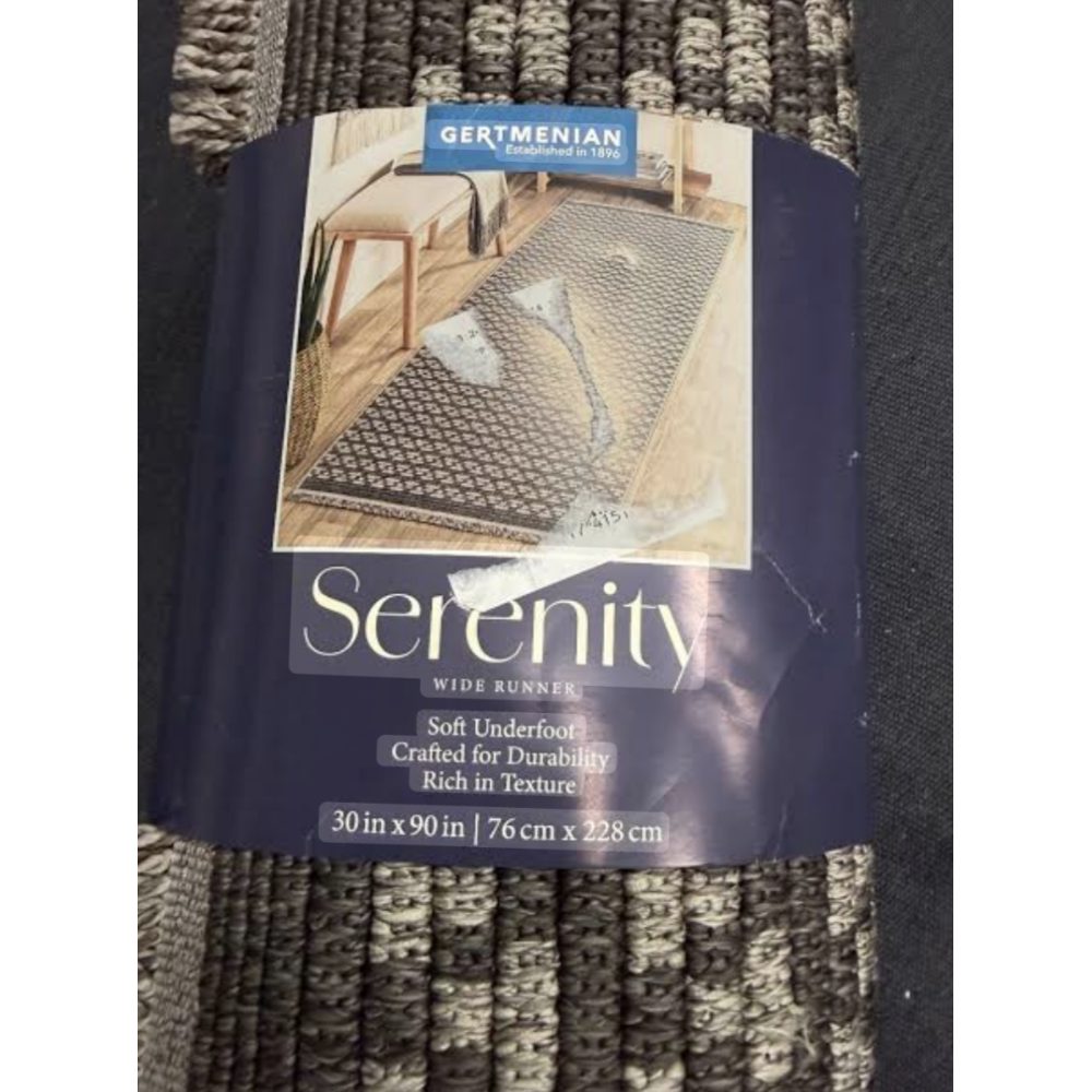 Serenity Wide Runner Rug - GrayBlack - 30 x 90 inches