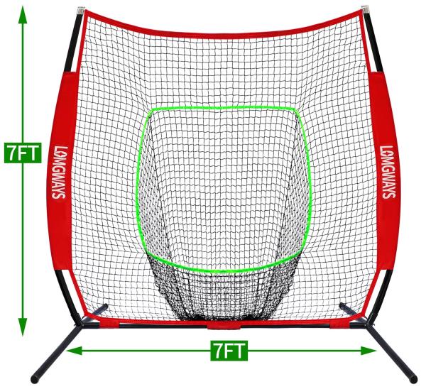 7x7ft Baseball and Softball Practice Net with Steel Frame and Carry Bag