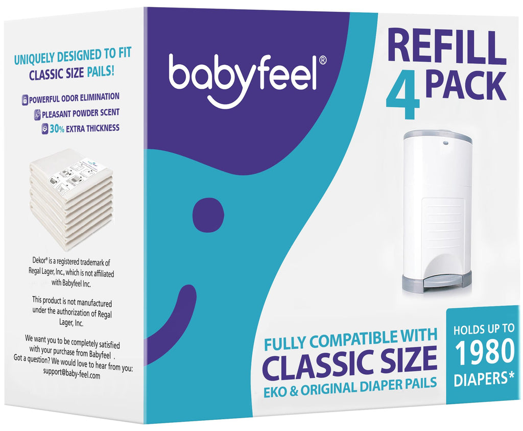 Pack Diaper Pail Refills for DEKOR CLASSIC Powder Scent Odor Eliminating Extra Thick Retail $23.00
