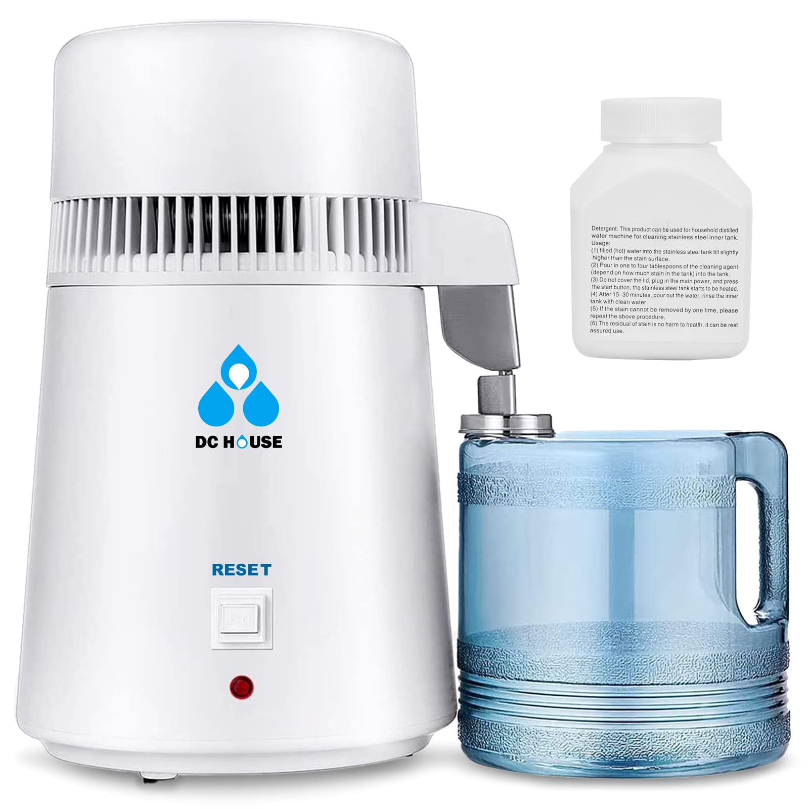 White 4L 750W Stainless Steel Water Distiller Machine