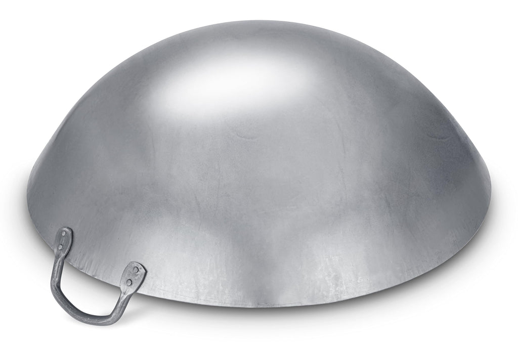 -Inch Heavy Canton Style Hand Hammered Carbon Steel Wok - Round Bottom Silver