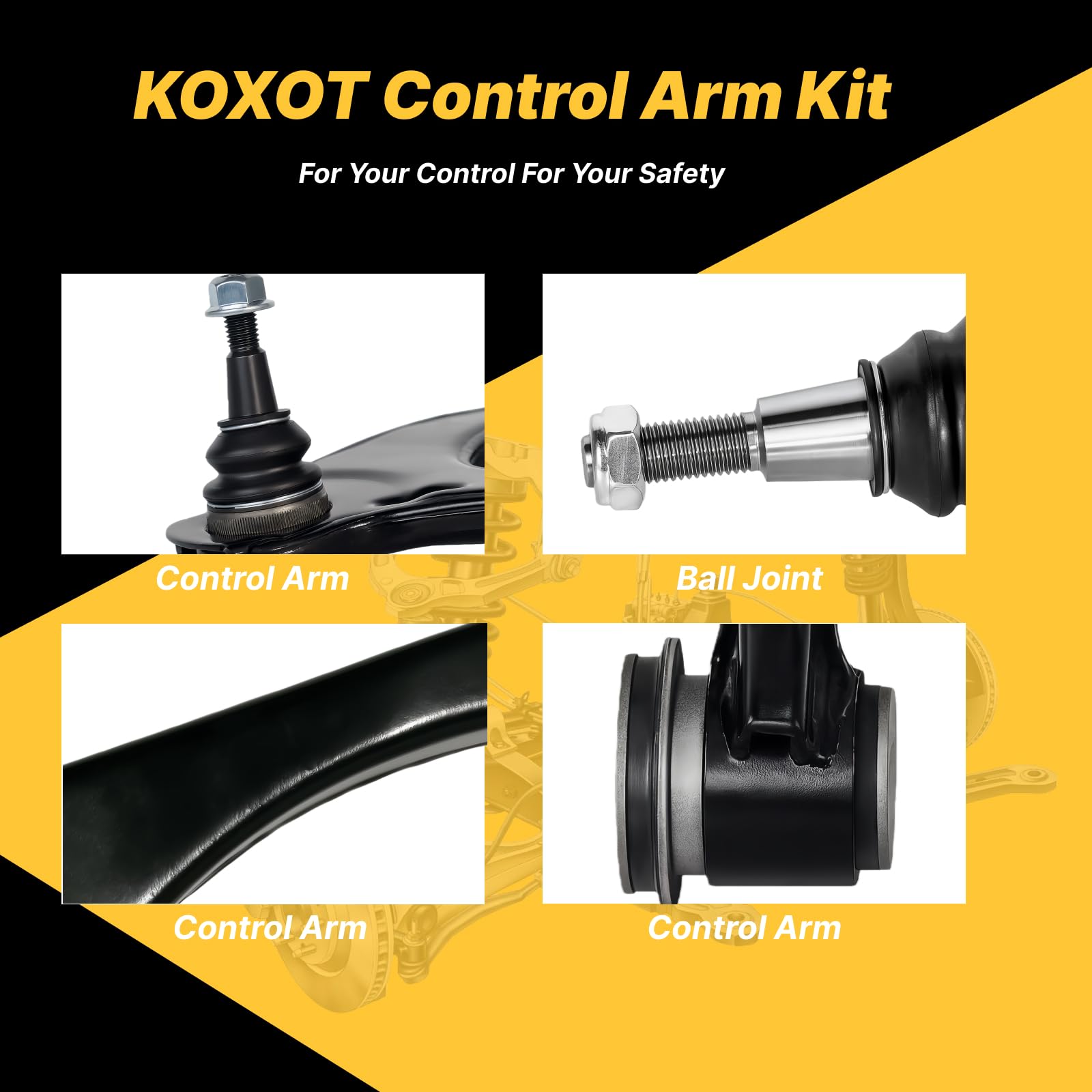 Koxot 4Pcs Front Upper Control Arm for Cadillac Escalade/ESV 2015-2020, for Chevrolet Tahoe Suburban 2015-2020, Silverado 1500 2014-2018, for GMC Yukon/XL 2015-2020, Sierra 1500 2014-2018 Retail $94.00