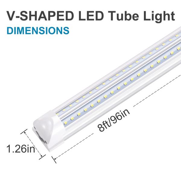 T8 Integrated LED Tube Lights 4ft V-Shape 36W 3600LM 6000K 6 Pack