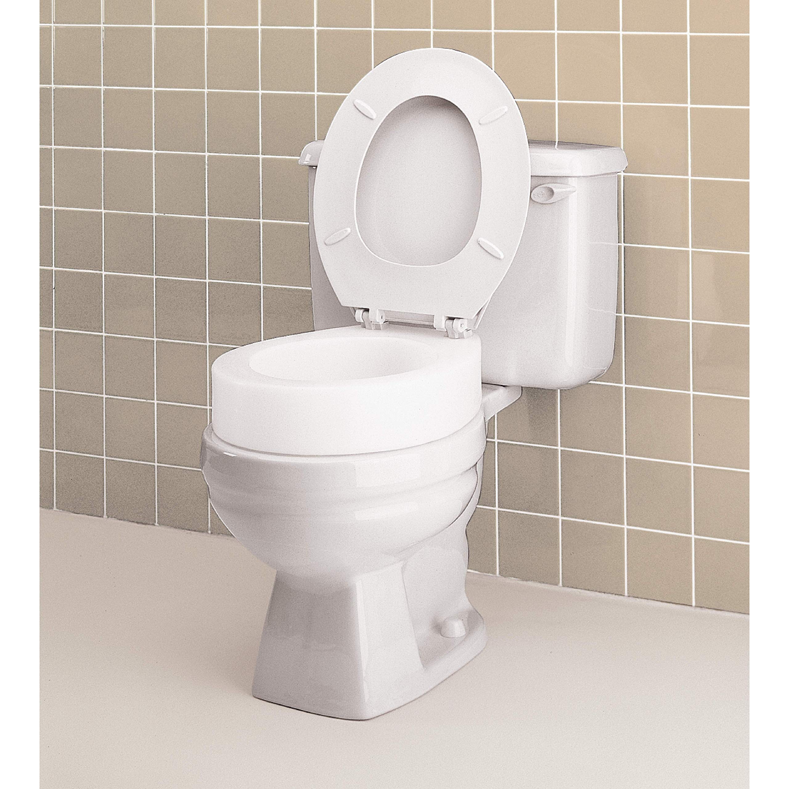 Carex Toilet Seat Riser, Elongated Raised Toilet Seat Adds 3.5 inches to Toilet Height, for Assistance Bending or Sitting, 300 Pound Weight Capacity Toilet Riser Retail $34.00
