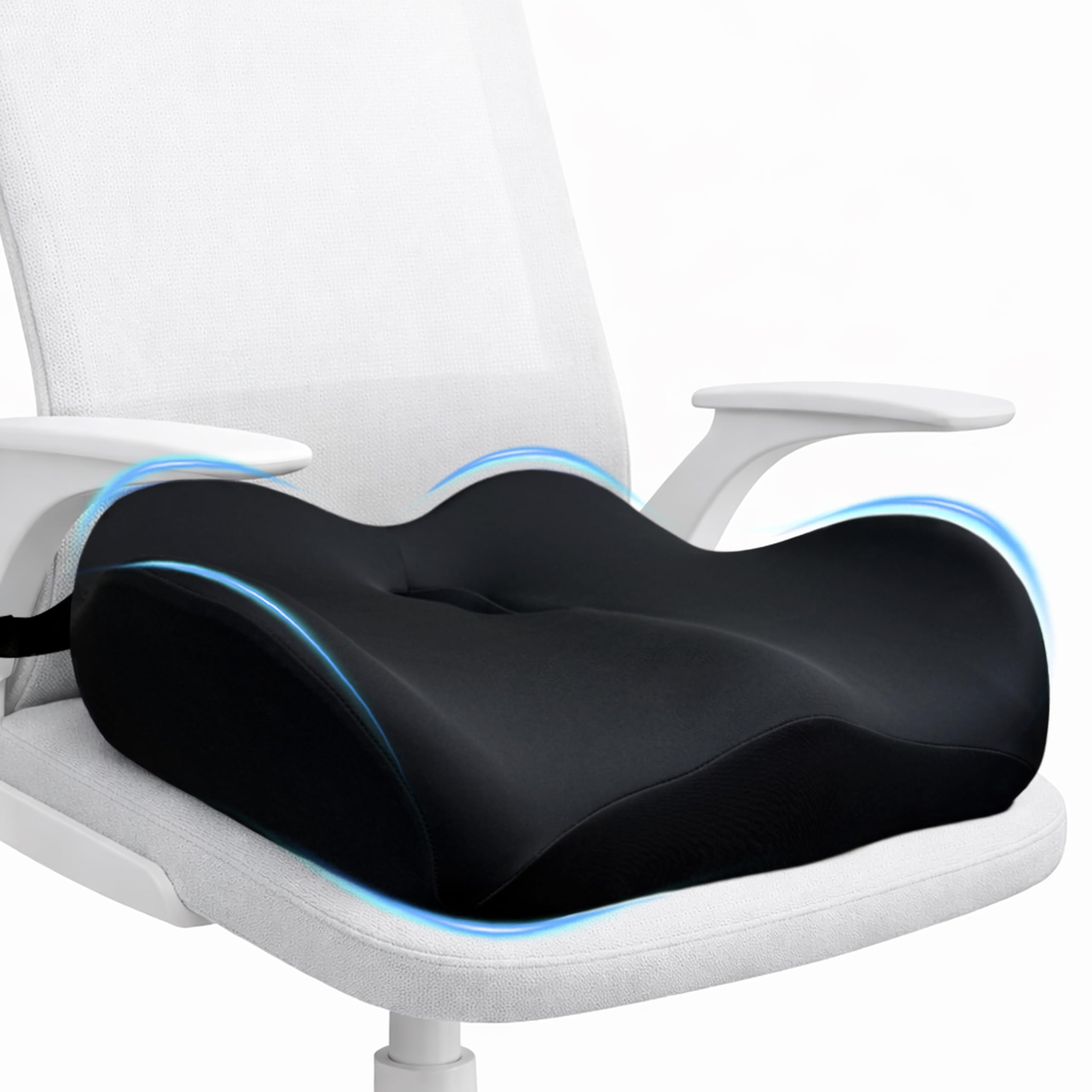 Brown X-Large Ergonomic Memory Foam Seat Cushion