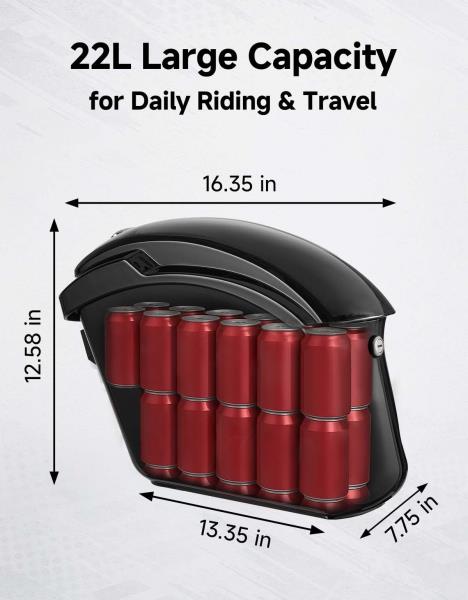 Impact-resistant Motorcycle Hard Saddlebags 22L 11Lx2