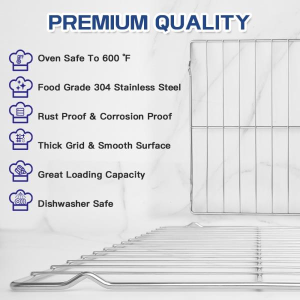 Upgraded 2-Pack Oven Racks 316496201 for Frigidaire Kenmore Range Stove 24.17 x 16 inch - Replaces 316496202 316496207 AP4040129 PS1765356, Stainless Steel Retail $58.00
