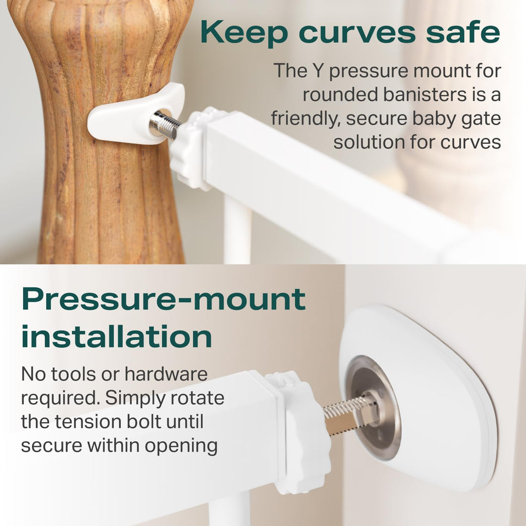 5 Baby Gate Adjustable 29.7-46 Wide Pressure Mounted White