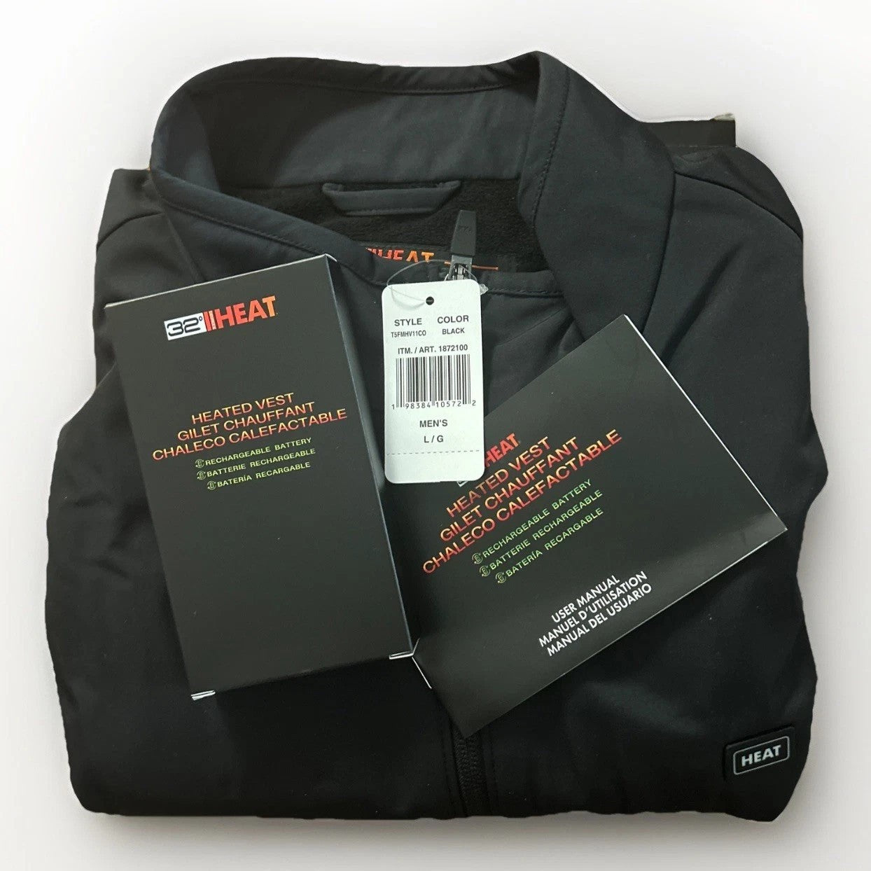 Black Rechargeable Heated Vest Large