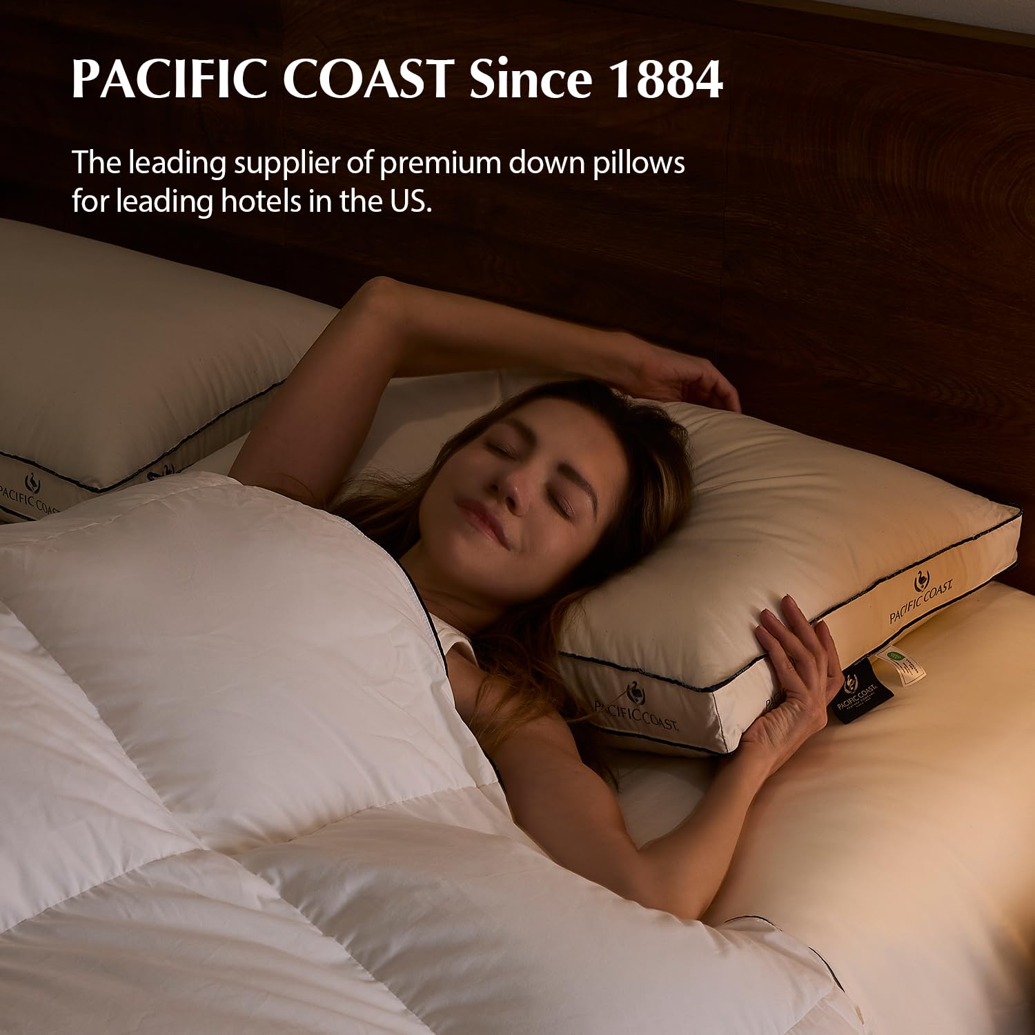 Open-Box New Pacific Coast Goose Feather  Down Organic Cotton Gusseted Firm Pillows Set of 2 Retail $86.00