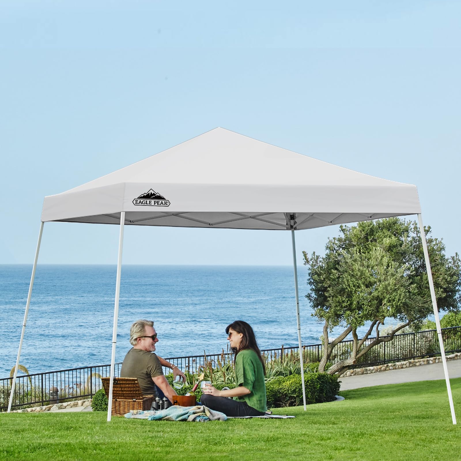 x10 Slant Leg Pop-up Outdoor Canopy Tent Portable White