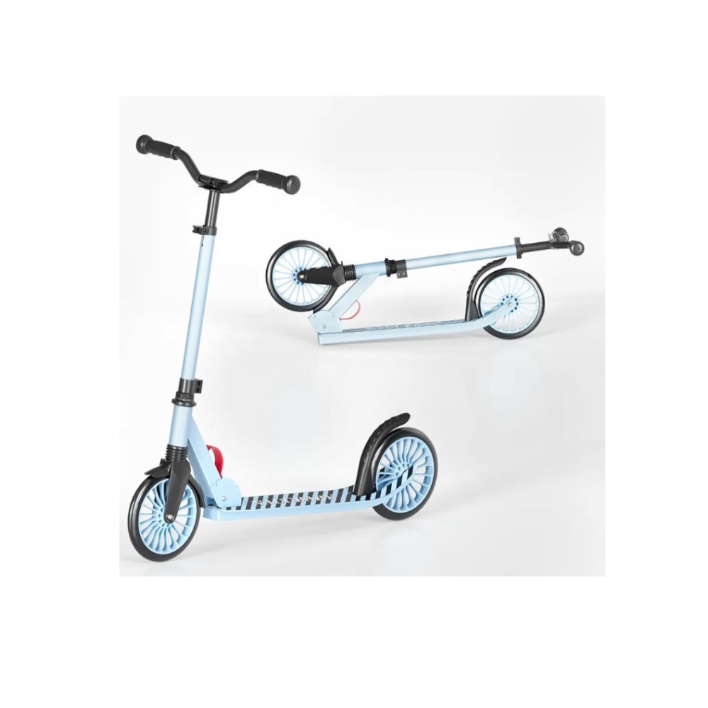 Folding Kick Scooter for Kids Adults Adjustable Height Blue