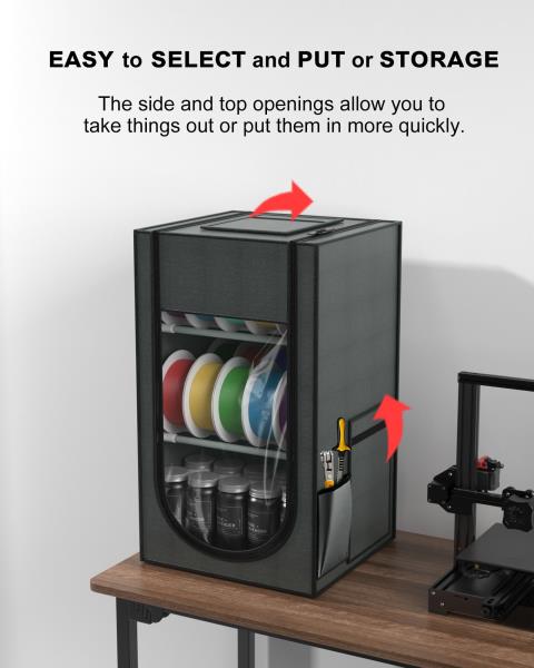D Printer Filament Storage Box 30-Roll Capacity Waterproof Dust-Proof Oxford Cloth Organizer