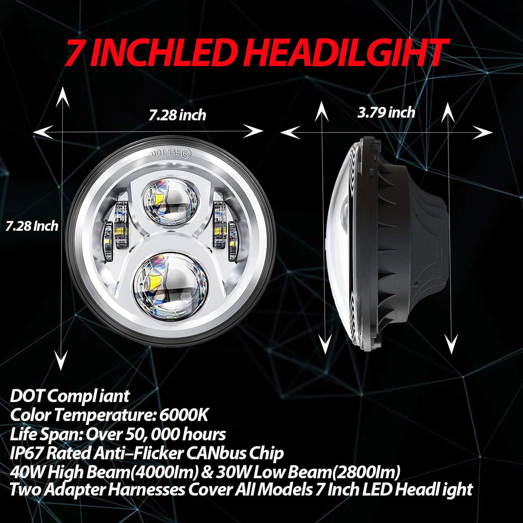 inch Motorcycle LED Headlights 4.5 Fog Passing Lights DOT Kit Chrome for Harley Davidson Retail $89.00